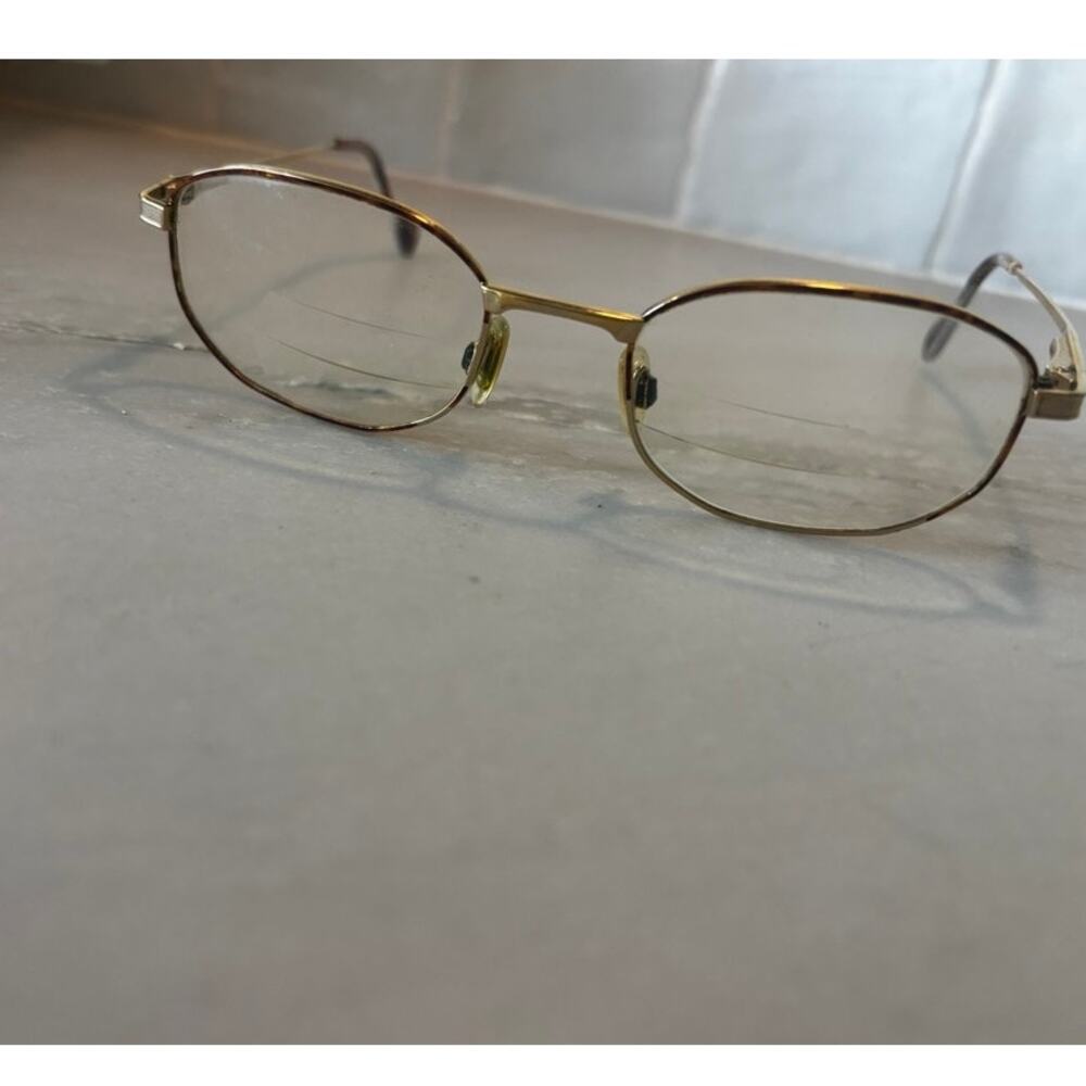 Vintage Cerruti 1881 Gold Oval Eyeglasses Frames Italy Minimalist Y2K 90s